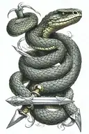 snake and sword tattoo design idea