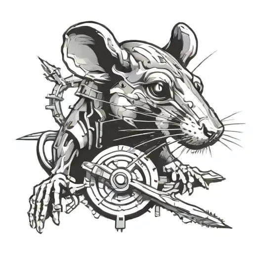Rat With An X Sign Over It tattoo design idea