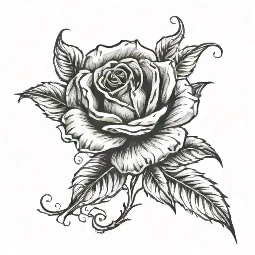 religious rose tattoo design idea
