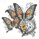 Semicolon butterfly tattoo tattoo design idea