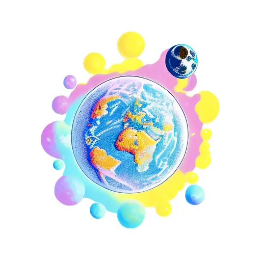 astronaut future planet tattoo design idea