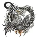 phoenix and dragon wrapped round tattoo tattoo design idea