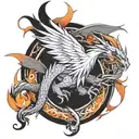 phoenix and dragon wrapped round tattoo tattoo design idea