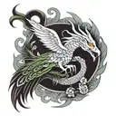 phoenix and dragon wrapped round tattoo tattoo design idea
