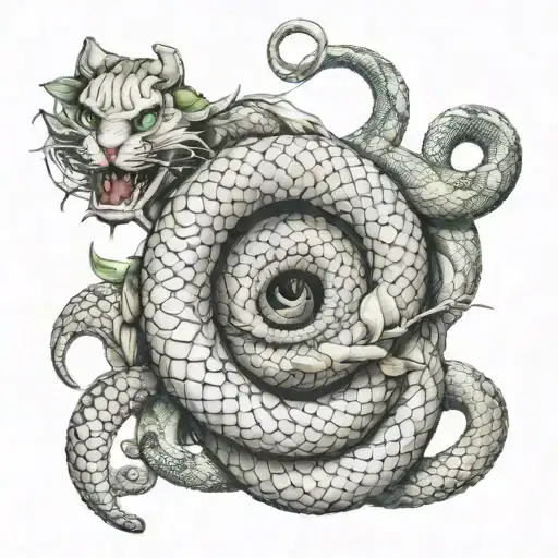 The seven deadly sins inside a snake  tattoo design idea