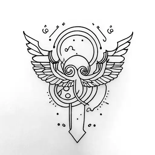 Semi-colon with wings tattoo design idea