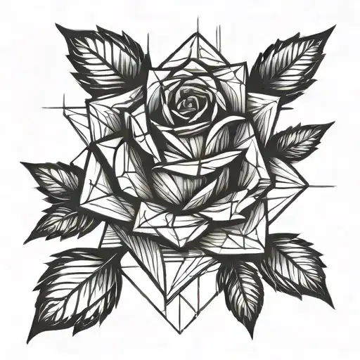 Cubic rose tattoo tattoo design idea