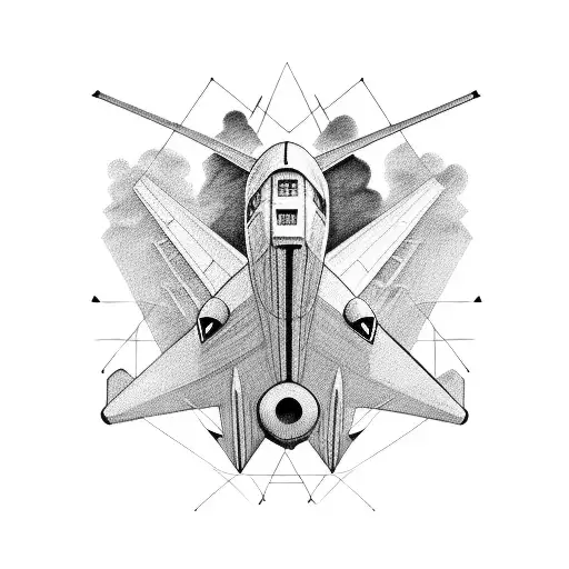 An airplane made of animal silhouettes tattoo design idea