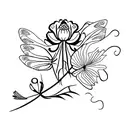 dragonfly with carnation tattoo design idea