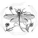 dragonfly with carnation tattoo design idea