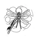 dragonfly with carnation tattoo design idea