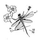 dragonfly with carnation tattoo design idea
