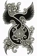 eternity symbol integrated tattoo design idea