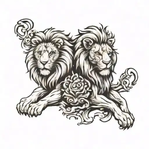 Here’s an idea for the tattoo design with lions:  **Tattoo Concept**: Two powerful lions, side by side, representing str tattoo design idea