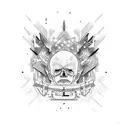 hard times with bricks tattoo design idea