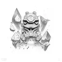 hard times with bricks tattoo design idea