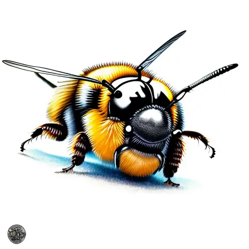 bumblebee funny fly tattoo design idea