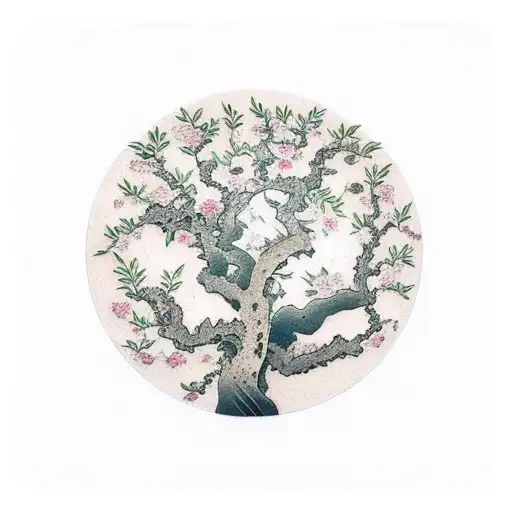 pear and olive tree tattoo design idea