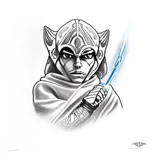 Anakin Skywalker and AHSOKA Tano and Obi Wan Kenobi tattoo design idea