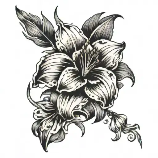 daylily tattoo design idea