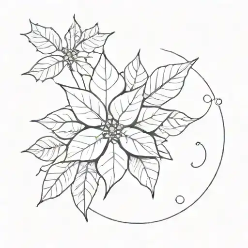 poinsettia and holly and date tattoo tattoo design idea