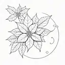 poinsettia and holly and date tattoo tattoo design idea