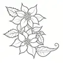 poinsettia and holly and date tattoo tattoo design idea