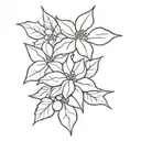 poinsettia and holly and date tattoo tattoo design idea