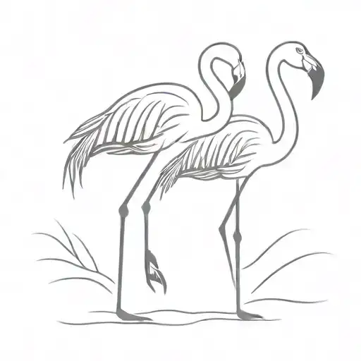 flamingo standing tattoo design idea