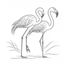 flamingo standing tattoo design idea
