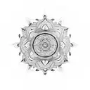 Mandala with intricate geometric patterns representing spiritual enlightenment tattoo design idea