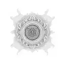 Mandala with intricate geometric patterns representing spiritual enlightenment tattoo design idea