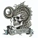 sic semper tyrannis tattoo design idea