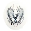 uma guerreira com arco e flecha tattoo design idea