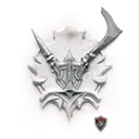 uma guerreira com arco e flecha tattoo design idea