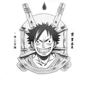 luffy and zoro from one piece tattoo design idea