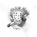 luffy and zoro from one piece tattoo design idea