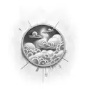 psalms 23:4 with clouds  tattoo design idea