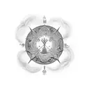 psalms 23:4 with clouds  tattoo design idea