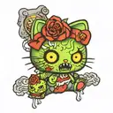 hello kitty zombie tattoo design idea