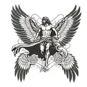 Greek mythology featuring icarus falling from the sky tattoo design idea
