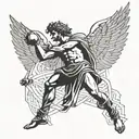 Greek mythology featuring icarus falling from the sky tattoo design idea
