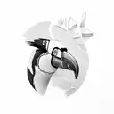 toucan and gorilla tattoo design idea