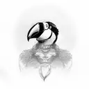 a toucan and a gorilla tattoo design idea