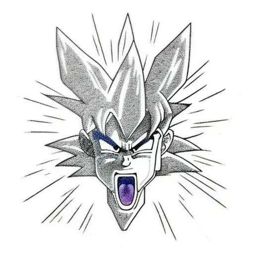 Goku doing the Spirit Bomb with Zeus Lightning tattoo design idea
