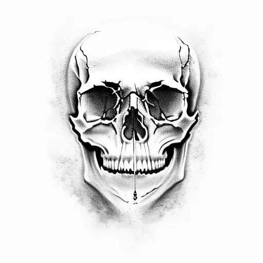 Skull pile tattoo design idea