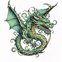 leo time dragon tattoo design idea