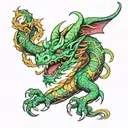 leo time dragon tattoo design idea