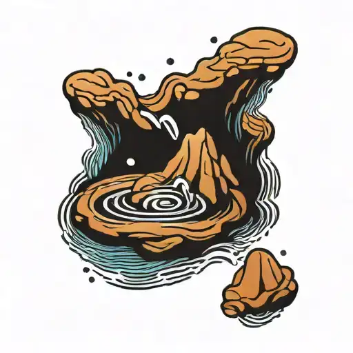 water ripples with rock inspired tattoo tattoo design idea