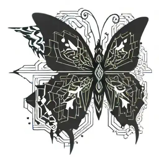 arcane Jinx butterfly tattoo design idea
